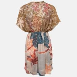 Pre Owned Missoni Mare Lurex Knit and Crepe Cover-Up Mini Dress M