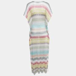 Missoni Mare Multicolor Chevron Knit Cover-Up Maxi Kaftan Dress S