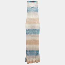 Missoni Mare Multicolor Patterned Knit Sleeveless Maxi Dress L