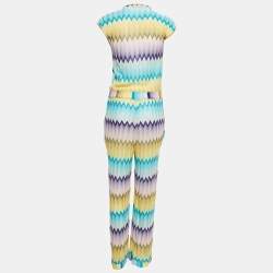 Pre Owned Missoni Mare Multicolor Zig Zag Knit Jumpsuit M