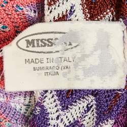 Pre Owned Missoni Mare Multicolor Zig Zag Knit Cover-Up Maxi Kaftan Dress M