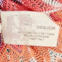 Pre Owned Missoni Mare Multicolor Zig Zag Knit Cover-Up Maxi Kaftan Dress M