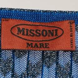 Pre Owned Missoni Mare Blue Lurex Knit Oversized Top M