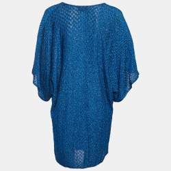 Pre Owned Missoni Mare Blue Lurex Knit Oversized Top M