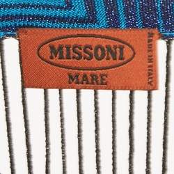Pre Owned Missoni Mare Multicolor Patterned Knit Fringed Cover-Up Long Dress S