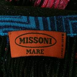 Pre Owned Missoni Mare Multicolor Patterned Knit Fringed Cover-Up Long Dress S
