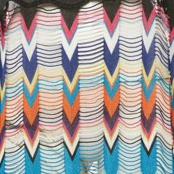 Pre Owned Missoni Mare Multicolor Patterned Knit Fringed Cover-Up Long Dress S