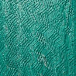 Pre Owned Missoni Mare Green Patterned Knit One Shoulder Cover-Up Dress S