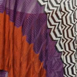 Pre Owned Missoni Mare Multicolor Chevron Knit Sheer Cover Up Poncho & Pants S