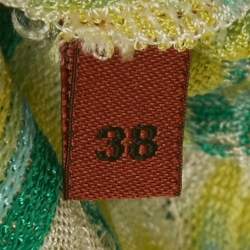 Pre Owned Missoni Mare Yellow /Green Knit Side Slit Detail Maxi Dress S