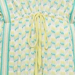 Pre Owned Missoni Mare Yellow /Green Knit Side Slit Detail Maxi Dress S