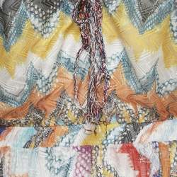 Pre Owned Missoni Mare Multicolor Zig Zag Knit Crisscross Detail Cover -Up Dress S