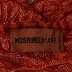 Pre Owned Missoni Mare Orange Knit Cover Up Maxi Dress S