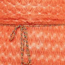 Pre Owned Missoni Mare Orange Knit Cover Up Maxi Dress S