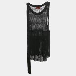 Pre Owned Missoni Mare Black Knit Fringed Top S