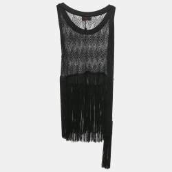 Pre Owned Missoni Mare Black Knit Fringed Top S