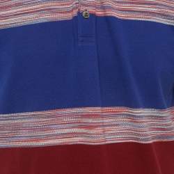 مملوكة مسبقًا Missoni Mare Multicolor Striped Cotton Knit Polo T-Shirt XL