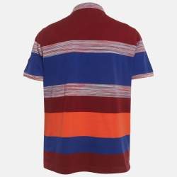 مملوكة مسبقًا Missoni Mare Multicolor Striped Cotton Knit Polo T-Shirt XL