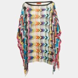 مملوكة مسبقًا Missoni Mare Multicolor Lurex Knit Fringed Short Cover-Up L