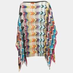مملوكة مسبقًا Missoni Mare Multicolor Lurex Knit Fringed Short Cover-Up L