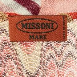 Pre Owned Missoni Mare Multicolor Patterned Knit Tie Detail Side Slit Tunic M