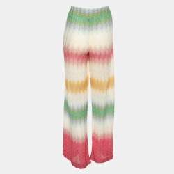 مملوكة مسبقًا Missoni Mare Multicolor Patterned Knit Wide Leg Trousers S