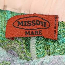 مملوكة مسبقًا Missoni Mare Multicolor Patterned Knit Wide Leg Trousers S
