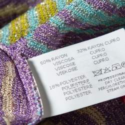 Pre Owned Missoni Mare Multicolored Lurex Knit V-Neck Maxi Dress M