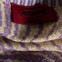 Pre Owned Missoni Mare Multicolored Lurex Knit V-Neck Maxi Dress M