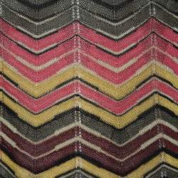 Pre Owned M Missoni Multicolor Patterned Lurex Knit Neck Tie Detail Sleeveless Top S