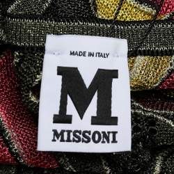 Pre Owned M Missoni Multicolor Patterned Lurex Knit Neck Tie Detail Sleeveless Top S