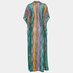 Pre Owned Missoni Mare Multicolor Lurex Knit Maxi Cover Up Dress L