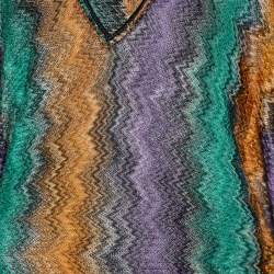 Pre Owned Missoni Mare Multicolor Lurex Knit Maxi Cover Up Dress L