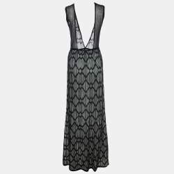 Pre Owned Missoni Mare Black/White Patterned Knit Maxi Dress M