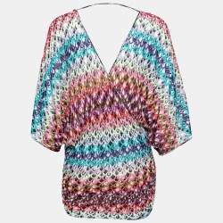 Pre Owned Missoni Mare Multicolor Textured Knit Beach Dress M