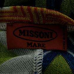 Missoni Mare Multicolor Textured Knit Kimono Kaftan Dress M