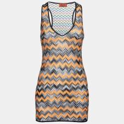 Missoni Mare Multicolor Zig-Zag Pattern Knit Sleeveless Top S