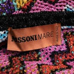 Missoni Mare Multicolor Chevron Pattern Lurex Knit Front Tie Robe M