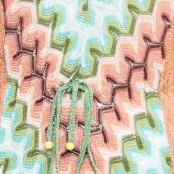 Missoni Mare Multicolor Chevron Patterned Lurex Knit Jumpsuit S