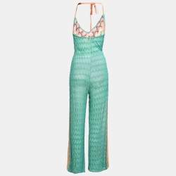 Missoni Mare Multicolor Chevron Patterned Lurex Knit Jumpsuit S