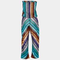 Missoni Mare Multicolor Patterned Knit Strapless Jumpsuit S