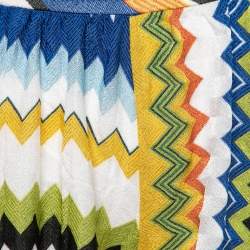 Pre Owned Missoni Mare Multicolor Chevron Patterned Lurex-Knit Cover Up Shorts M