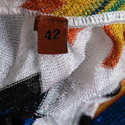 Pre Owned Missoni Mare Multicolor Chevron Patterned Lurex-Knit Cover Up Shorts M