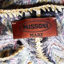 Pre Owned Missoni Mare Multicolor Patterned Knit Plunge Neck Maxi Dress L