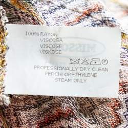 Pre Owned Missoni Mare Multicolor Patterned Knit Plunge Neck Maxi Dress L