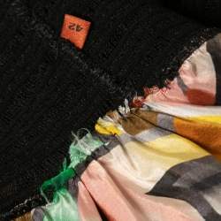 Pre Owned Missoni Mare Multicolor Printed Silk Handkerchief Hem Skirt M