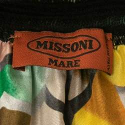 Pre Owned Missoni Mare Multicolor Printed Silk Handkerchief Hem Skirt M