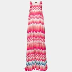 Missoni Mare Multicolor Patterned Knit Sleeveless Maxi Dress L