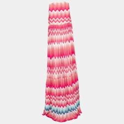 Missoni Mare Multicolor Patterned Knit Sleeveless Maxi Dress L