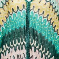 Missoni Mare Green Patterned Crochet Knit Mini Cover Up Dress M